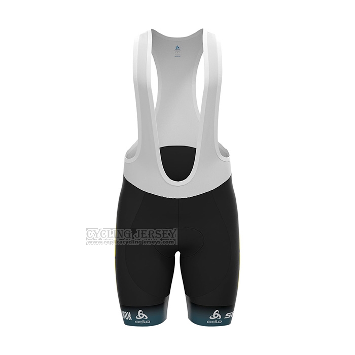 2022 Cycling Jersey Scott Sram Black Blue Short Sleeve and Bib Short